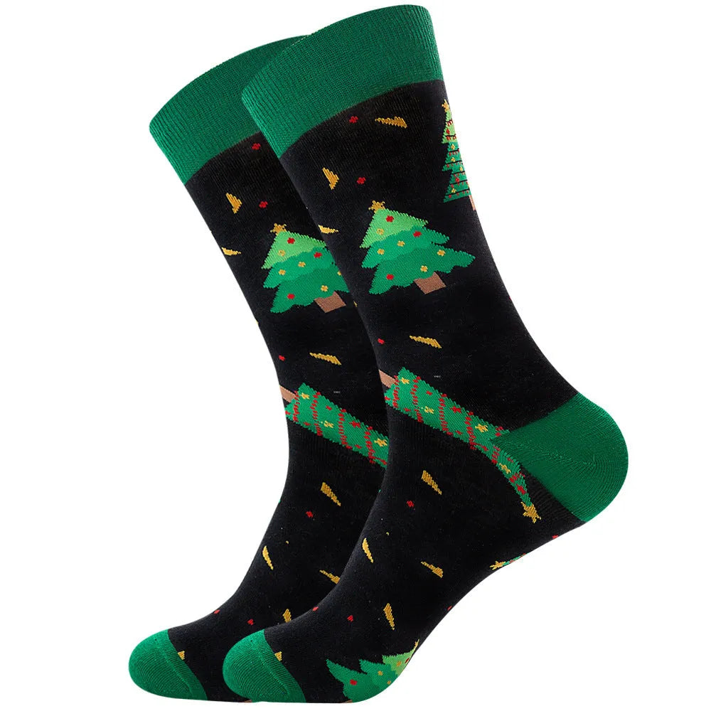 Men's Socks Santa Claus Moose Men's Mid-tube Socks Tide Cotton Socks - Bellarte Enchanté Men's Socks Santa Claus Moose Men's Mid-tube Socks Tide Cotton Socks